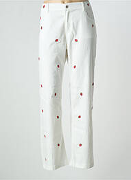 Pantalon droit stretch taille normale blanc ONADO femme