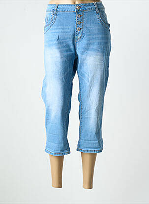 Pantacourt stretch taille normale bleu KAROSTAR femme