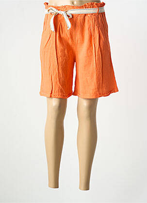 Bermuda taille élastique taille normale orange LUCK & CIE femme