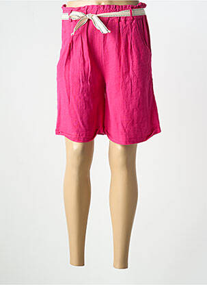 Bermuda taille élastique taille normale rose LUCK & CIE femme
