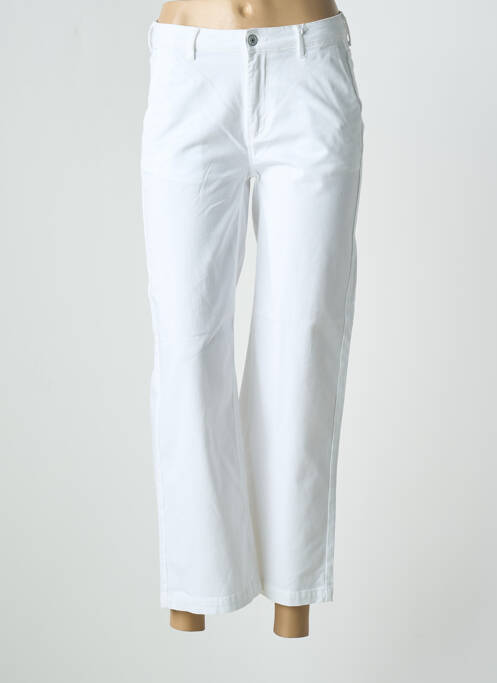 Pantalon 7/8 stretch taille normale blanc HAPPY femme