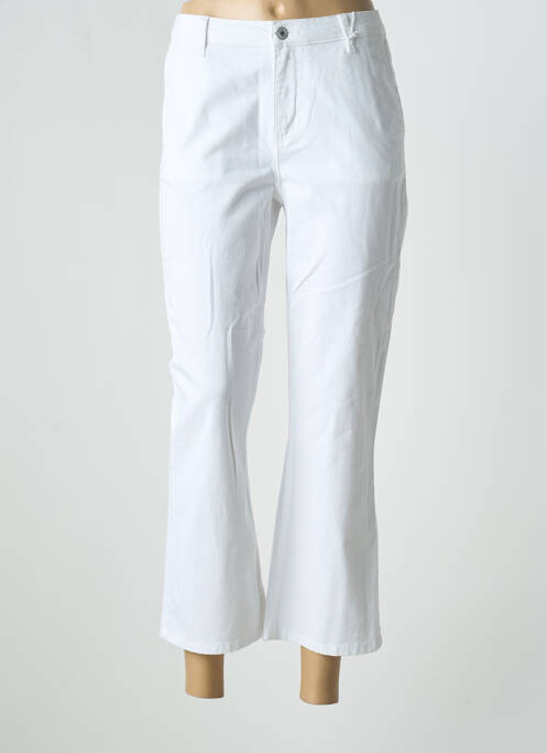 Pantalon 7/8 stretch taille normale blanc HAPPY femme