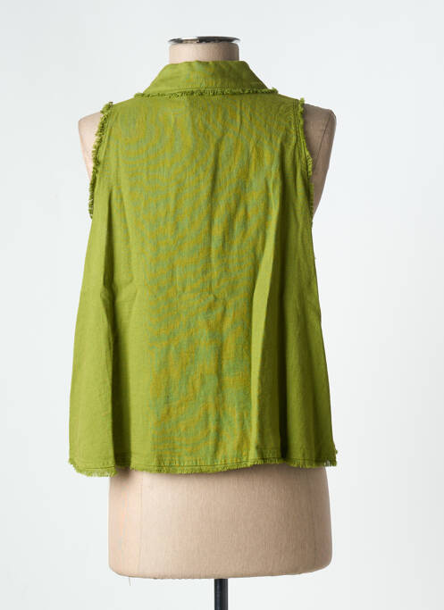 Chemisier coupe droite sans manche vert BSB femme