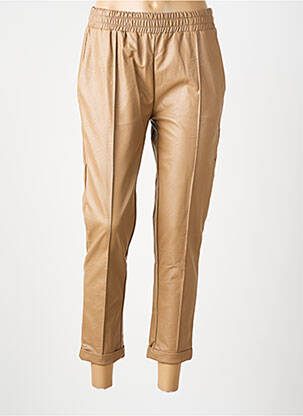 Pantalon 7/8 taille haute taille haute beige RINASCIMENTO femme
