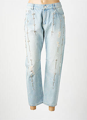 Jeans coupe droite effet usé délavé taille normale bleu MY TWIN femme