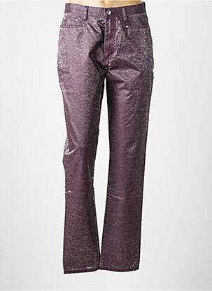 Pantalon droit stretch taille normale violet MONTANA femme