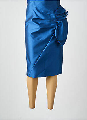 Jupe mi-longue coupe droite bleu CARLA RUIZ femme