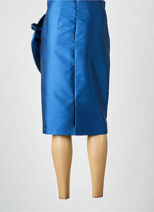 Jupe mi-longue coupe droite bleu CARLA RUIZ femme