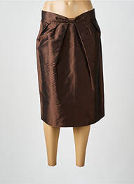 Jupe mi-longue coupe droite marron DONA LOUISA femme