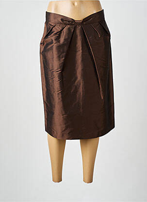 Jupe mi-longue coupe droite marron DONA LOUISA femme