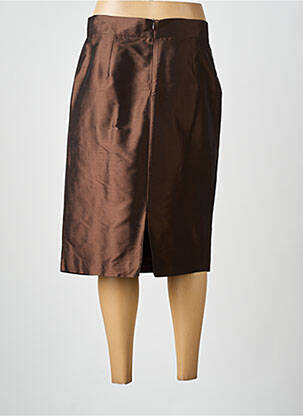 Jupe mi-longue coupe droite marron DONA LOUISA femme