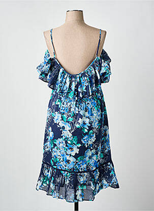 Robe mi-longue imprimé fleurs fines bretelles bleu MY TWIN femme