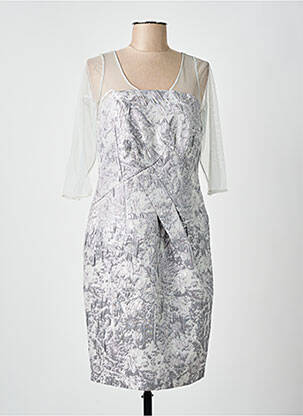 Robe mi-longue manches 3/4 manches 3/4 gris CARLA RUIZ femme
