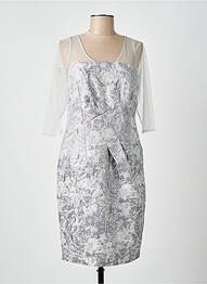 Robe mi-longue manches 3/4 manches 3/4 gris CARLA RUIZ femme
