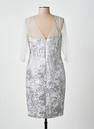 Robe mi-longue manches 3/4 manches 3/4 gris CARLA RUIZ femme