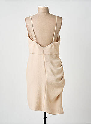 Robe mi-longue tissage crêpe fines bretelles beige PINKO femme