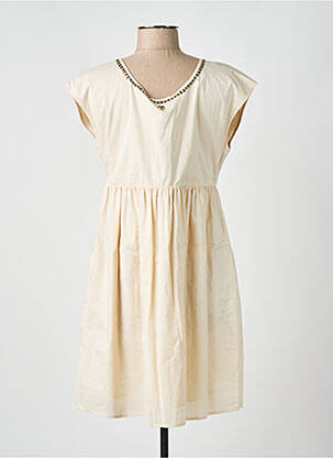 Robe courte manches courtes manches courtes beige MY TWIN femme