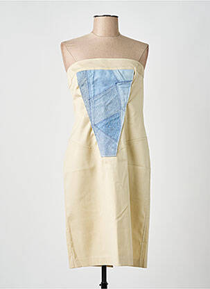 Robe courte sans manche sans manche beige IKITO femme