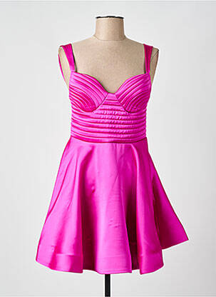 Robe courte fermeture zippée au dos fines bretelles rose COLLECTION PRIVEE femme