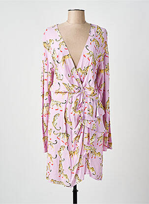 Robe mi-longue manches longues manches longues rose PINKO femme