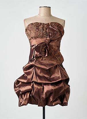 Robe courte sans manche sans manche marron FLOWER BY CHARM'S femme