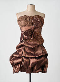 Robe courte sans manche sans manche marron FLOWER BY CHARM'S femme