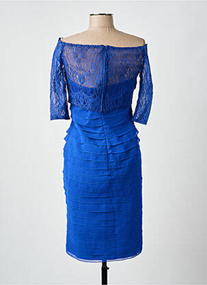 Robe mi-longue manches 3/4 manches 3/4 bleu FASHION NEW YORK femme
