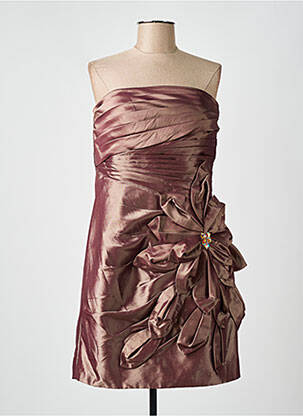 Robe courte sans manche sans manche marron FASHION NEW YORK femme