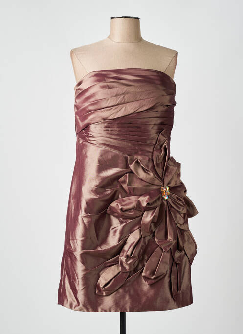 Robe courte marron FASHION NEW YORK pour femme