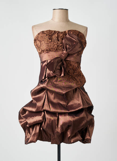 Robe courte marron FLOWER BY CHARM'S pour femme