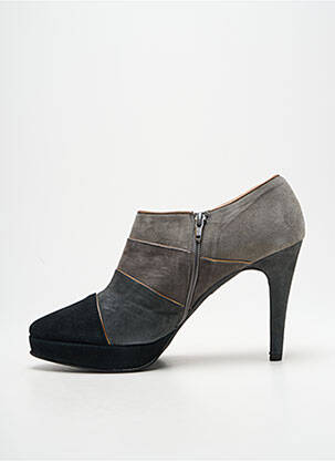 Bottines/boots tissage satiné talon haut de 10cm et plus gris PALAZZI femme