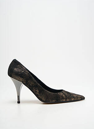 Escarpins tissage satiné talon de 7 à 9cm or PALAZZI femme