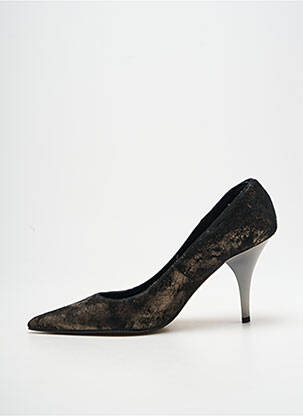 Escarpins tissage satiné talon de 7 à 9cm or PALAZZI femme