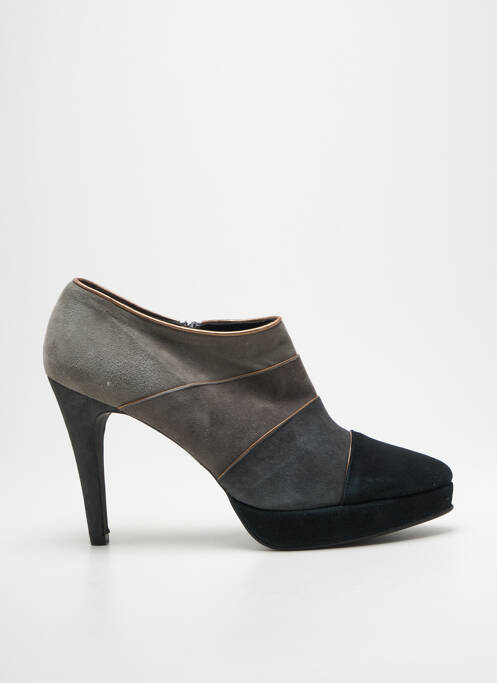 Bottines/boots tissage satiné talon haut de 10cm et plus gris PALAZZI femme