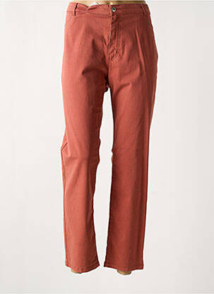 Pantalon 7/8 tissage popeline taille normale orange BRUNO SAINT HILAIRE femme