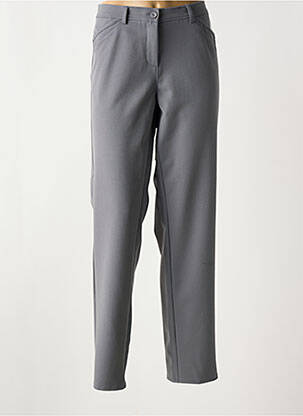 Pantalon droit fermeture zippée sous rabat boutonné taille normale gris FRANK WALDER femme