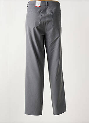 Pantalon droit fermeture zippée sous rabat boutonné taille normale gris FRANK WALDER femme