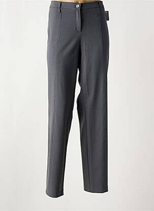 Pantalon droit tissage crêpe taille normale gris FRANK WALDER femme