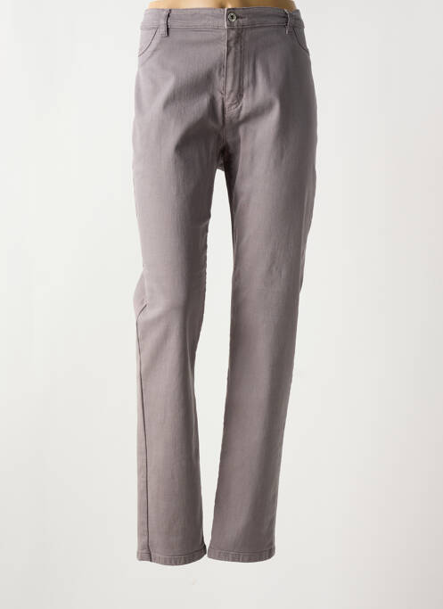 Jeans coupe droite stretch taille normale gris BRUNO SAINT HILAIRE femme