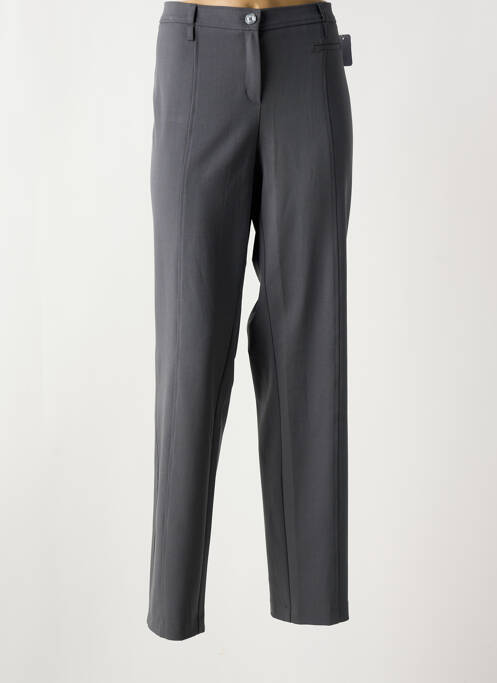Pantalon droit tissage crêpe taille normale gris FRANK WALDER femme
