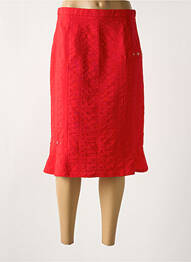 Jupe mi-longue coupe droite rouge FRANCE RIVOIRE femme