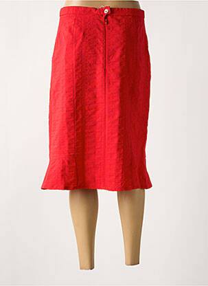 Jupe mi-longue coupe droite rouge FRANCE RIVOIRE femme