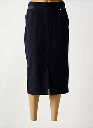 Jupe mi-longue taille normale bleu CHRISTINE LAURE femme