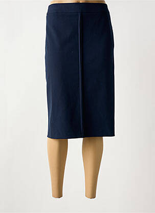 Jupe mi-longue coupe droite bleu FRANK WALDER femme