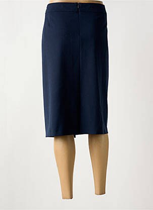 Jupe mi-longue coupe droite bleu FRANK WALDER femme