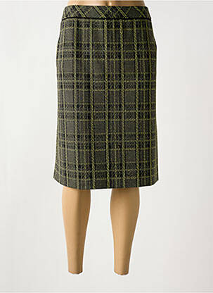 Jupe mi-longue coupe droite vert FRANK WALDER femme