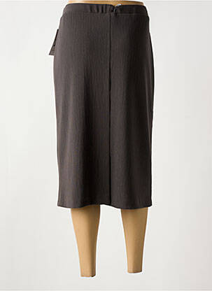 Jupe mi-longue stretch marron FRANCE RIVOIRE femme