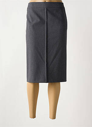 Jupe mi-longue coupe droite gris FRANK WALDER femme
