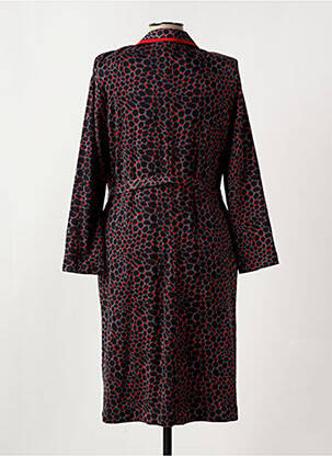 Robe mi-longue imprimé fantaisie manches longues rouge FRANCE RIVOIRE femme