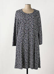 Robe mi-longue imprimé fantaisie manches longues bleu FRANCE RIVOIRE femme